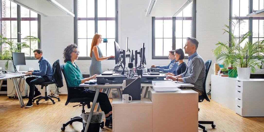 Business people working at a modern office