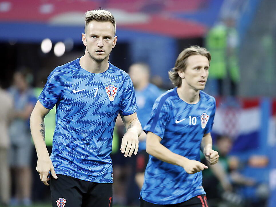 Auf sie wird es gegen England wieder ankommen: Kroatiens Antreiber im Mittelfeld, Ivan Rakitic (links) und Luka Modric (rechts)